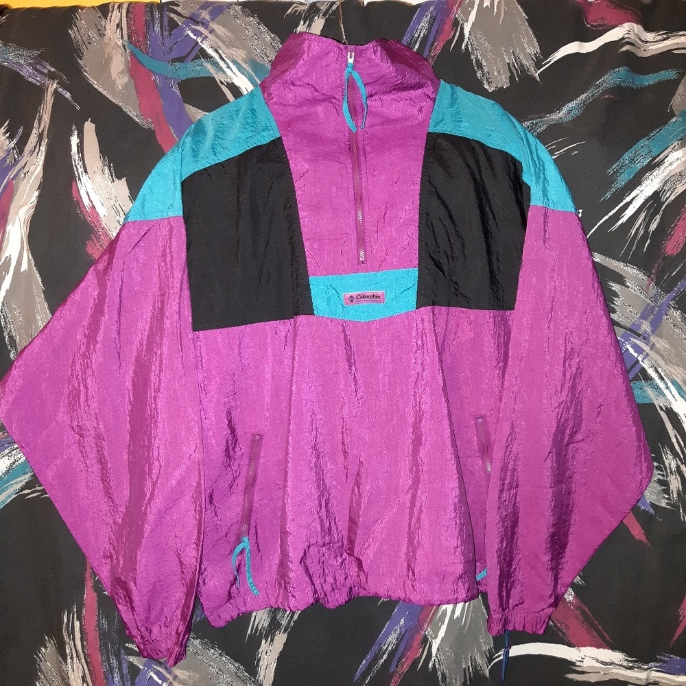 Vintage Columbia half zip windbreaker 90s size L